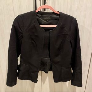 Theory black peplum zip up blazer